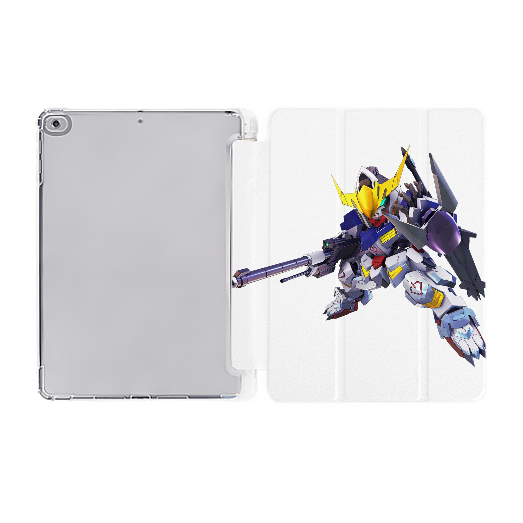 （画像用） 機動戦士ガンダム Mobile Suit Gundam IPad ケース ペン収納付き 三つ折りスタンド PUレザー×シリコン 対応機種9.5/10.5/10.9インチ